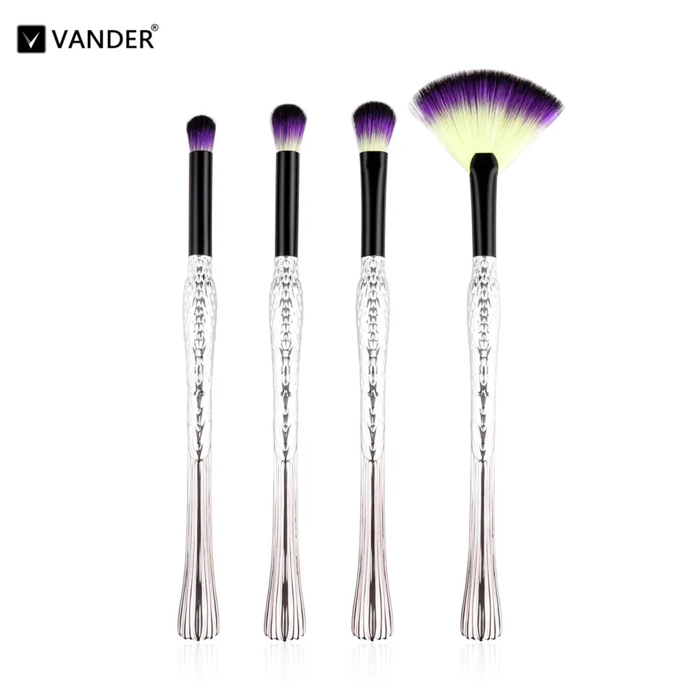 Vander 4Pcs Makeup Brushes Set Cosmetic Eyeshadow Lip Powder Blending