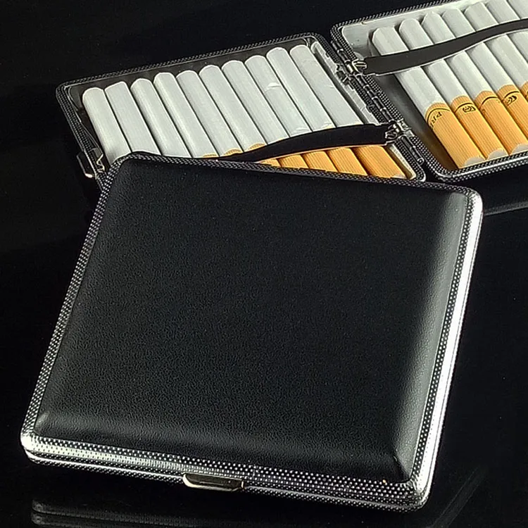 20 PCS Pocket Leather Metal Cagarette Case Tobacco Storage Double Sided