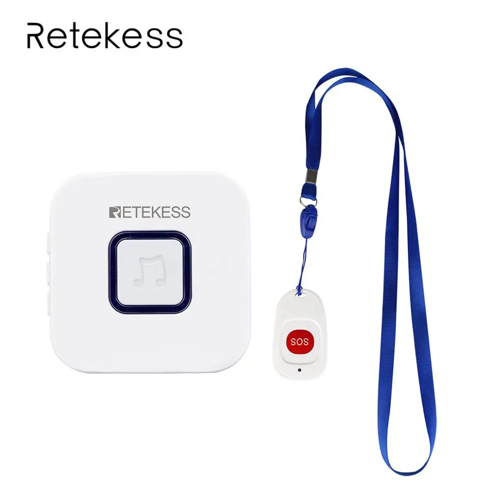 

Retekess TH101 433MHz Wireless Doorbell Receiver and SOS One Button Pager Combination of Elderly Wireless Calling System