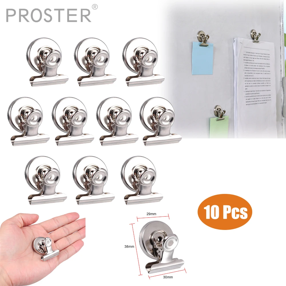 

Proster for 10Pcs 3cm Magnetic Clips Fridge Magnet Refrigerator Holder Meno Note Message Clip Message Holder