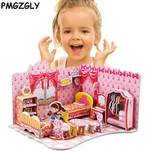 Kids Toys Jigsaw 3D Wooden Puzzle Castle warship model puzzle funny toy puzzle for children Learning
