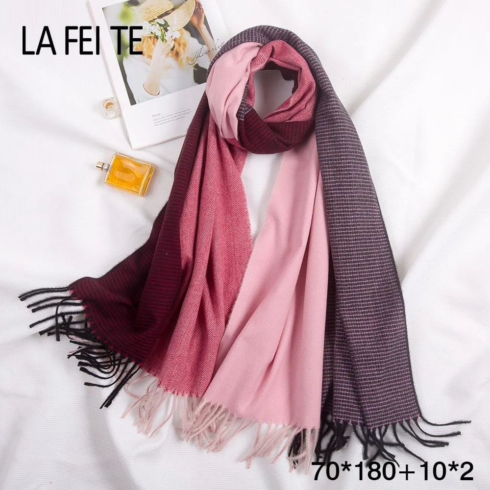 

Winter Cashmere Scarf Women's Scarves Wool Handkerchief Pashmina Shawls Bandana Trumpet Stoles Blanket Female Scarves For Women