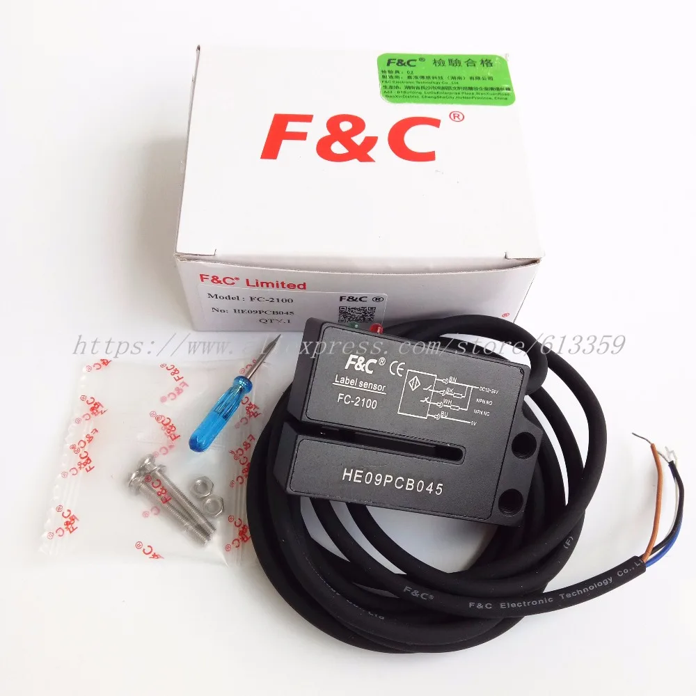 FC-2100 FC-2100P F& C датчик этикетки 4 провода без NC электрическая этикетка детектор Фото Датчик