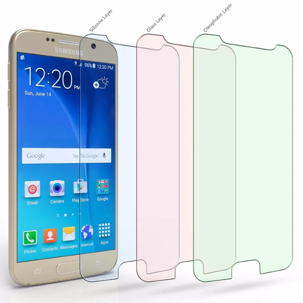Закаленное Стекло для Samsung Galaxy S6 A3 A6 A7 A8 J3 J5 J7 Экран Protector 0,28 мм 9 H защитная Пленка чехол из стекла
