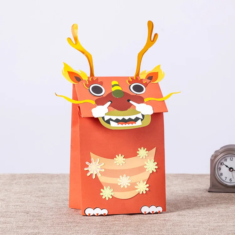 Дети DIY мультфильм животное бумажный мешок ручной кукольный Дети DIY креативный пазл родитель-ребенок игрушки ручной работы ремесло игрушка материал посылка