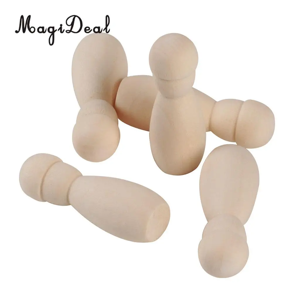 20pcs natural wood peg doll little people baby bee child wooden peg dolls set diy wedding cake toppers kids craft toys 15x42mm