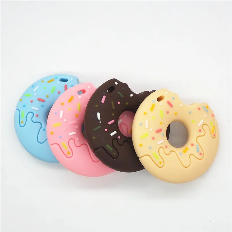 

Chenkai 5PCS BPA Free Silicone Cookie Pendant Teether DIY Baby Biscuit Pacifier Dummy Donut Nursing Chewing Jewelry Toy Gift