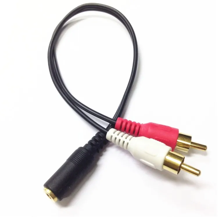 Двойной 20 см RCA кабель стерео аудио видео адаптер 3 5 мм двойной гнездо до 2RCA штекер