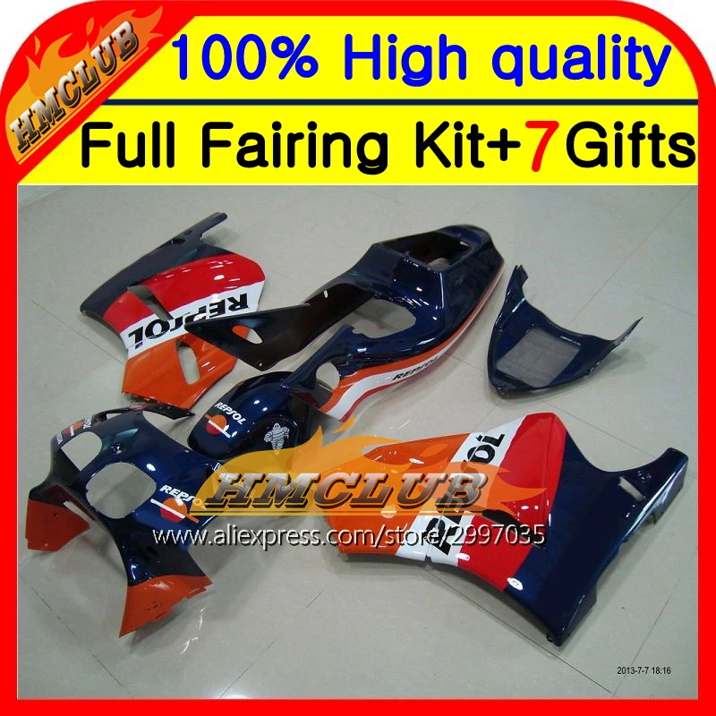 Корпус для HONDA VFR400R NC24 Repsol blue 87 88 RVF400R HM5426 VFR 400R RVF 1987 V4 сине красный 1988