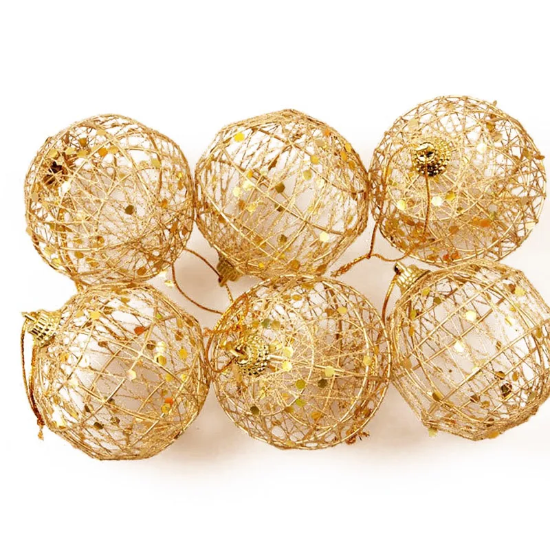 

6pcs/set Christmas Tree Ball Ornament Hanging Gold Ball Baubles Xmas Party Christmas Decoration for Home New Year Tree Pendants