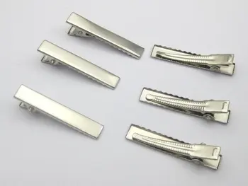 

1000piece/lot Sliver Pinch Alligator Hair Clips with Teeth Bows 32mm HCF0004