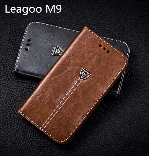 

New For Leagoo M9 5.5 '' Phone PU Leather Protective Back Cover Flip Case With Card Pocket For Leagoo M9 Book Style Stand Cover