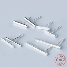 Модные серьги из стерлингового серебра 925 пробы в стиле панк, простые серьги с Т-образным ремешком для женщин, серьги-гвоздики для ушей, хорошее ювелирное изделие, серьги с геометрическим узором