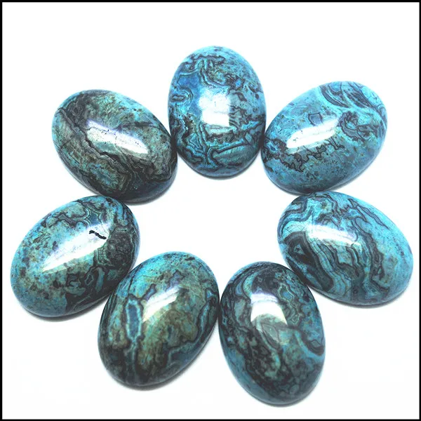 2 pcs Natural blue chinese Labradorite oval cabochons size 18x25mm
