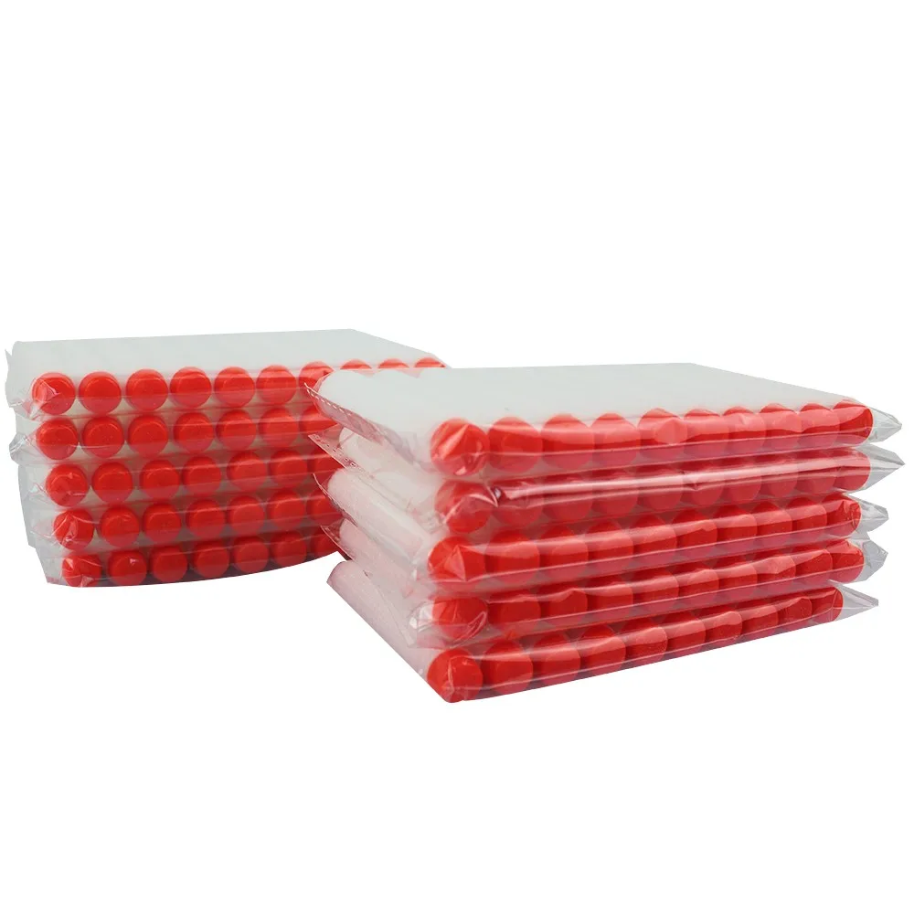 Luminous 100Pcs Soft Toy Gun Bullets Round Head Air Hole Foam Darts Bullet 7.2cm Air Soft Gun Pistol bullets