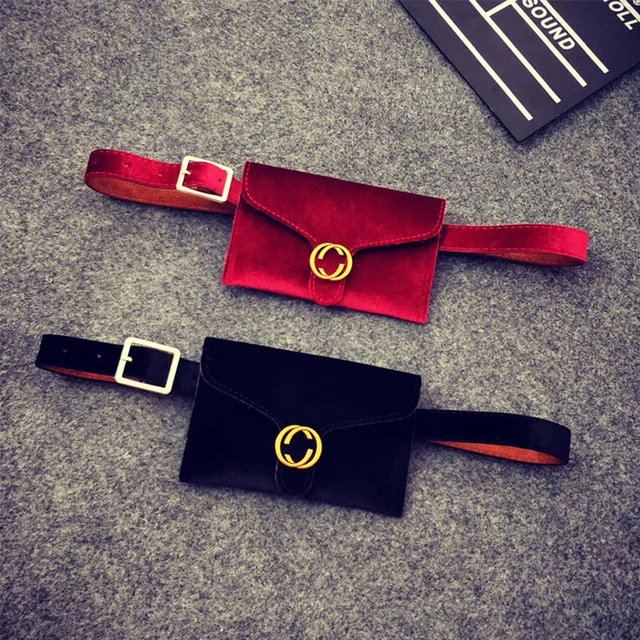 2018 Brand Fashion Velvet Women Waist Bag Belt Female Money Phone Waist Packs Fanny Pack for Women Waistbag Leather Bum Pouch