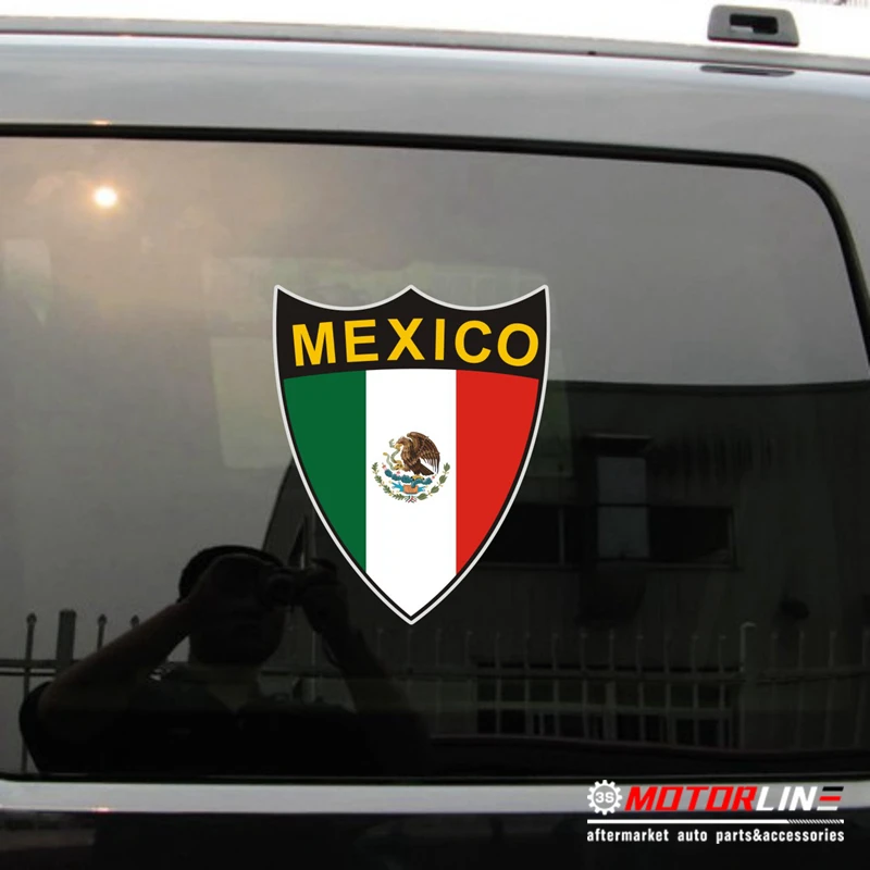 

Flag of Mexico Mexican Decal Sticker Car Vinyl Reflective Glossy shield c pick size high quality