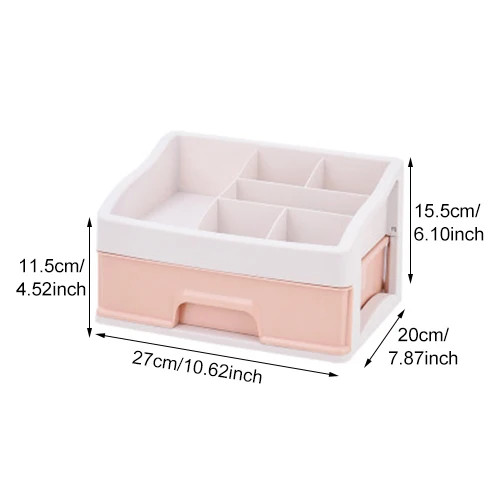 Многослойные косметические с выдвижным органайзером для макияжа для женщин ювелирные изделия контейнер макияж кисточки ватные палочки помады тканевая коробка для хранения - Цвет: Pink S
