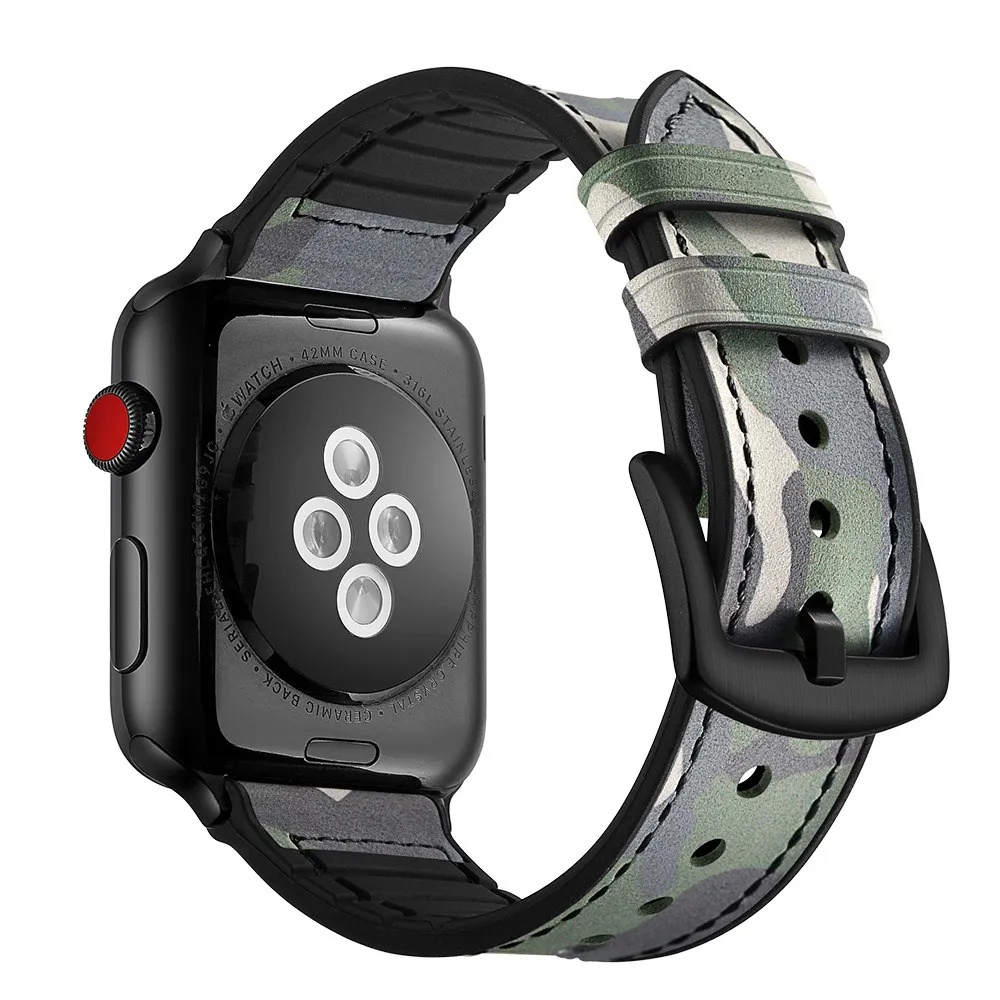Красочный кожаный ремешок для Apple Watch Series 4 3 2 1 ремешок для iwatch заменяет дышащий спортивный ремешок для часов 38 40 42 44 мм