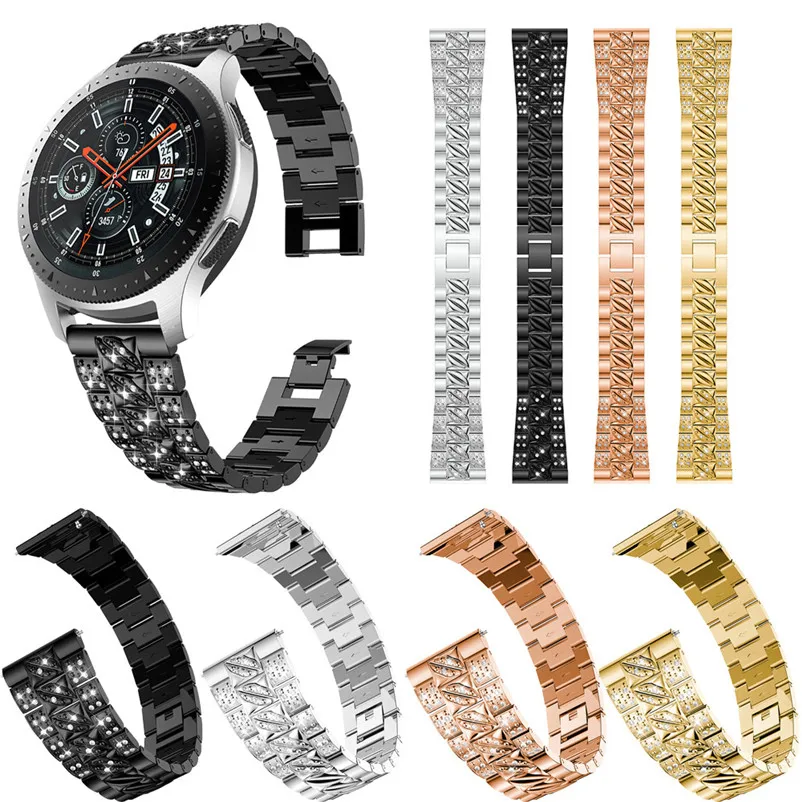 Fshion Luxury Replacement Metal Crystal Watch Strap Wrist Band For Samsung Galaxy Watch 46mm and Gear S3 Classic #40NT21 (1)