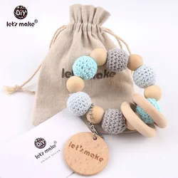 Let's make 1pc Nursing Bracelet Double Wooden Rings Crochet Beads Hand Made Food Grade Wooden Teething Sensory Toy Baby Teether Let's make 1pc Nursing Bracelet Double Wooden Rings Crochet Beads Hand Made Food Grade Wooden Teething Sensory Toy Baby Teether