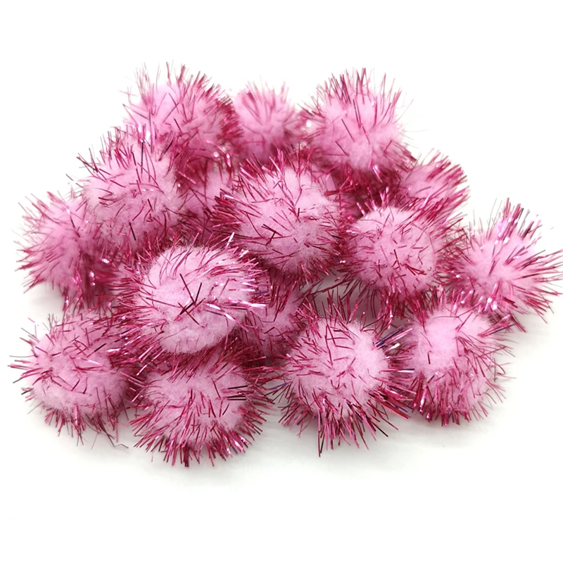 50 шт. красочными помпонами 15 мм 25 мм для куклы одежда ручной работы Материал мягкие пушистые Pom Poms мяч для детские игрушки «сделай сам» Аксессуары - Цвет: Pink