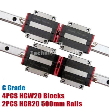 

HGW20CA slide block with linear guide rail 500mm HGR20 for CNC z axis HGW20