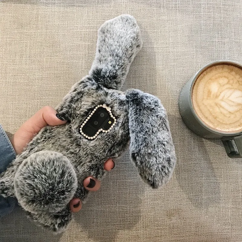 

S9 S8 Plus Rabbit Hair Case for Samsung Galaxy Note 8 9 5 A8 A6 A7 J8 J7 Neo J3 J4 J6 J2 Pro 2018 A9 Star lite Phone Shell Cover