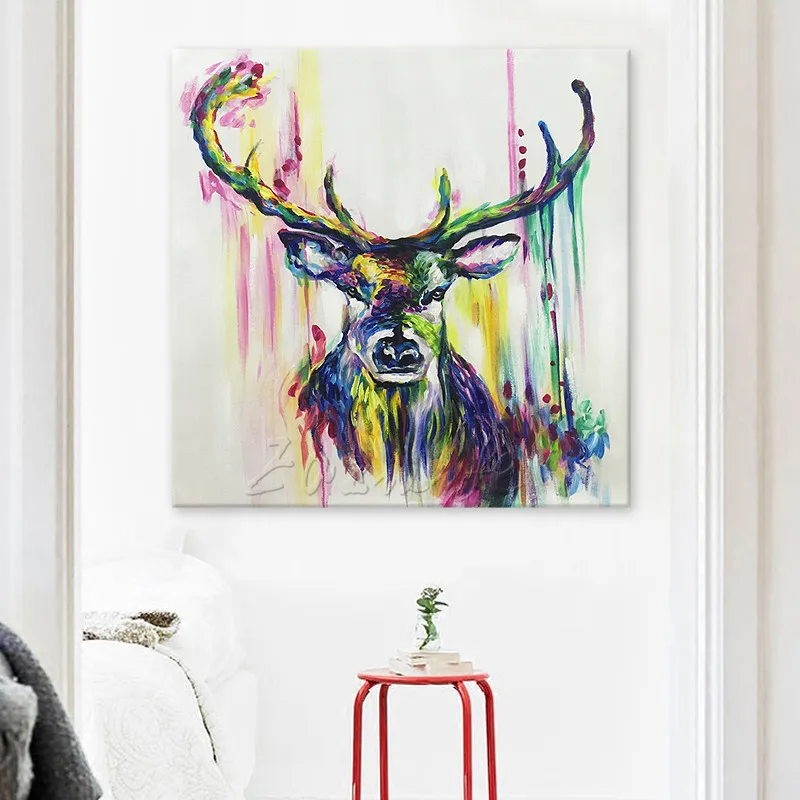 

Oil painting On Canvas Wall Pictures Paintings For Living Room Wall Art Canvas Pop art deer modern abstract hand painted