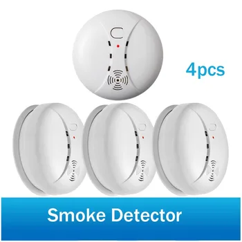 

Wireless Fire Protection Smoke Detector 433MHz For Home Security Alarm System Portable Alarm Sensors