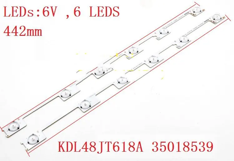 

100 Pieces/lot original new LED backlight bar strip for KONKA KDL48JT618A KDL48JT618U 35018539 35018540 6 LEDS(6V) 442mm new