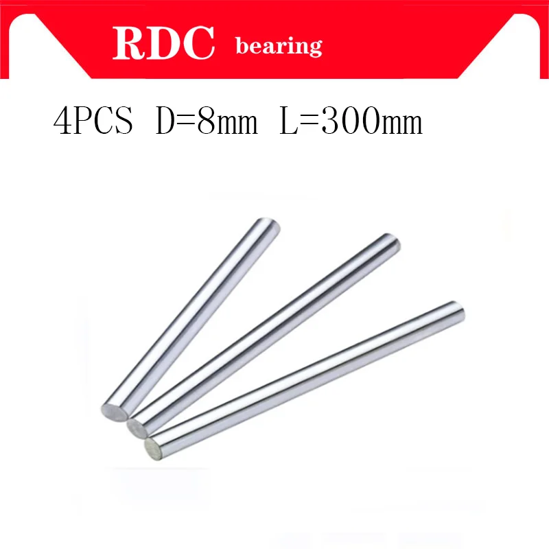 

Free shipping 4pcs 8mm 8x300 High quality linear shaft 3d printer 8mm x 300mm Cylinder Liner Rail Linear Shaft axis cnc parts