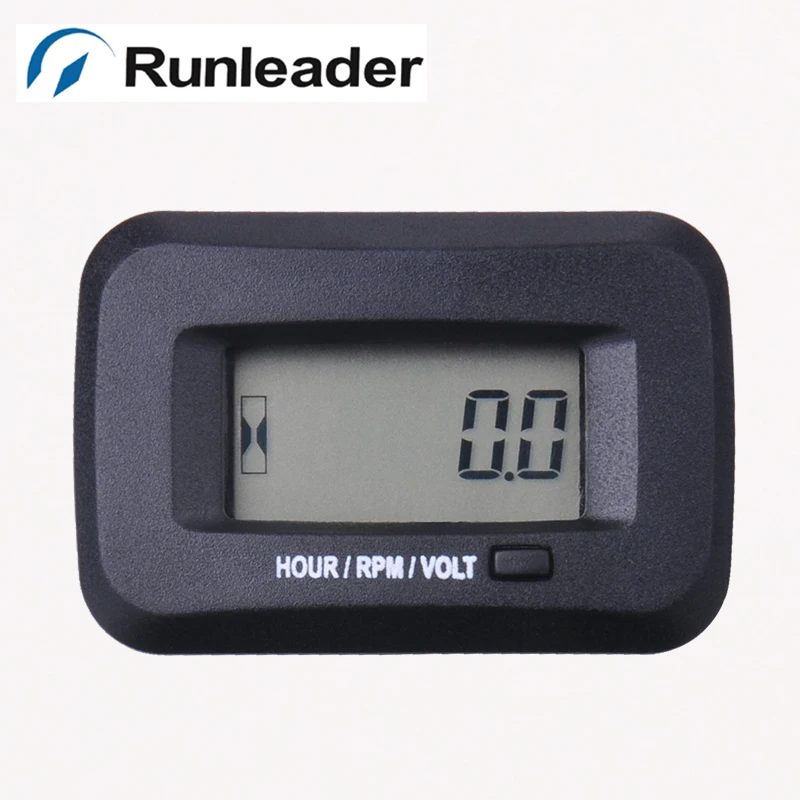 Runleader snap on Hour Meter Tachometer voltmeter voltage gauge For Gas