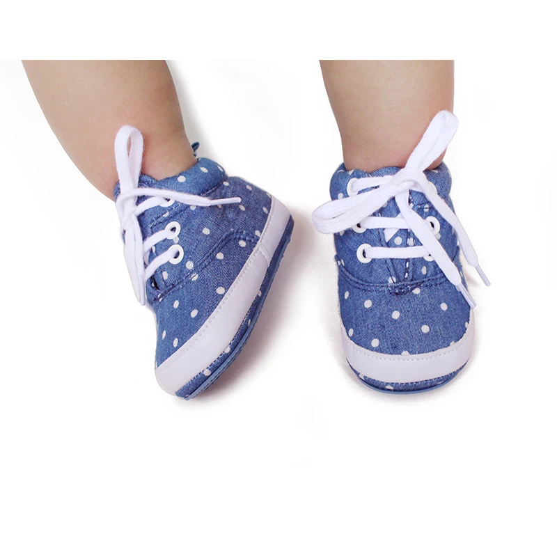

Lace-Up Polka Dot Shallow Baby Shoes For 0-2 Years Old Soft Sole Shoes Handmade High Quality Babies Shoes In Toddler Newbrown