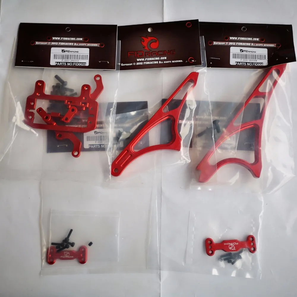

FID RACING Aluminum F/ R chassis brace, F/ R sway bar mount +strengthen throttle servo mount for Losi 5ive T ,Rovan LT ,KMX2