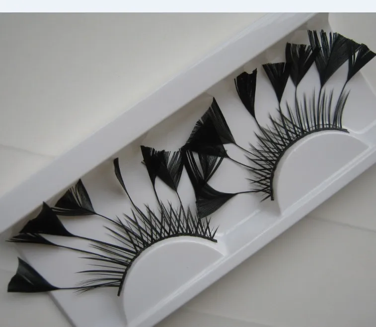 

Eyelashes Black peacock feather beautiful eyelash dance ballet f50 False Eyelashes