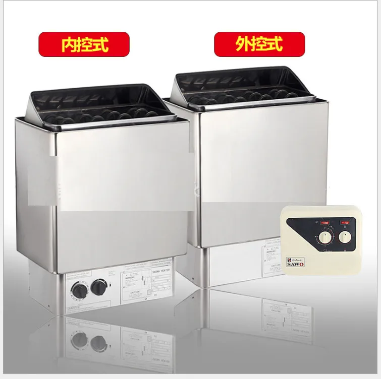 

Floor Standing Stainless Steel Sauna Stove Multiple Power Voltage 220/380V with In Side/Out Side Control for Sauna Steam Room