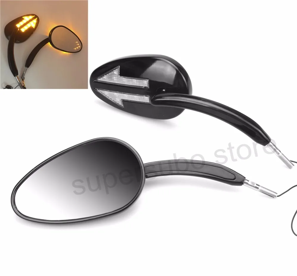 LED Turn Signal mirror harley road king Side Mirrors street glide