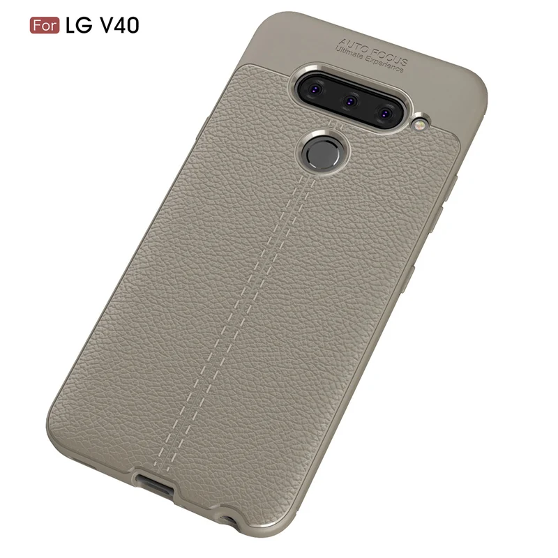 For Capa LG V40 Thinq Case Silicone Litchi PU Leather (14)