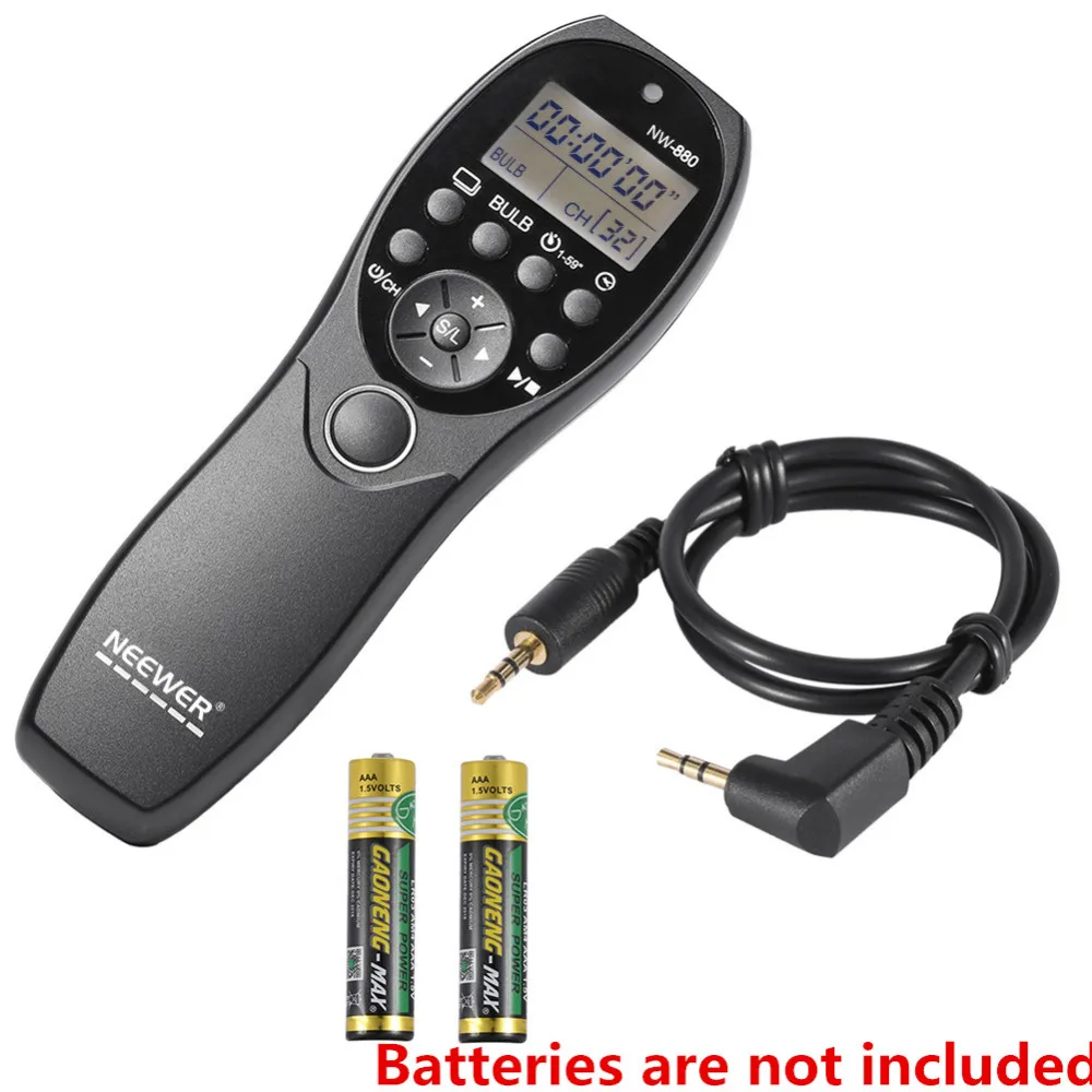 

Neewer LCD Display Shutter Release Wired Timer Remote Control NW-880/E3 for Canon PowerShot G10 SX50,550D 500D Digital Cameras