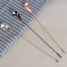 Нержавеющая сталь ложка для смешивания коктейлей спиральный узор бар чай капля ложка для перемешивания ложка барный инструмент инструменты бармена вино аксессуары