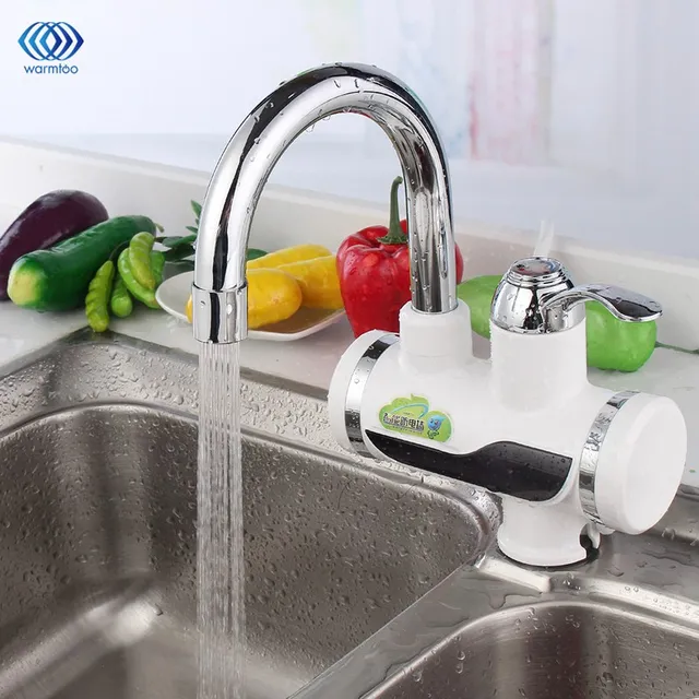 Electric Water Heater LED Digital Display Kitchen Faucet Tankless Instant Heating Kitchen Mixer Tap AU Plug Household 220V 3000W