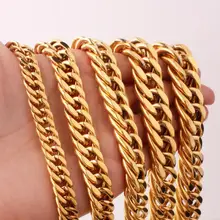 Granny Chic Curb Chain Necklace Miami Cuban Link Chain For Men Gift 6-21mm Long/Choker Wholesale Gold Color Hip Hop Jewelry Granny Chic Curb Chain Necklace Miami Cuban Link Chain For Men Gift 6-21mm Long/Choker Wholesale Gold Color Hip Hop Jewelry