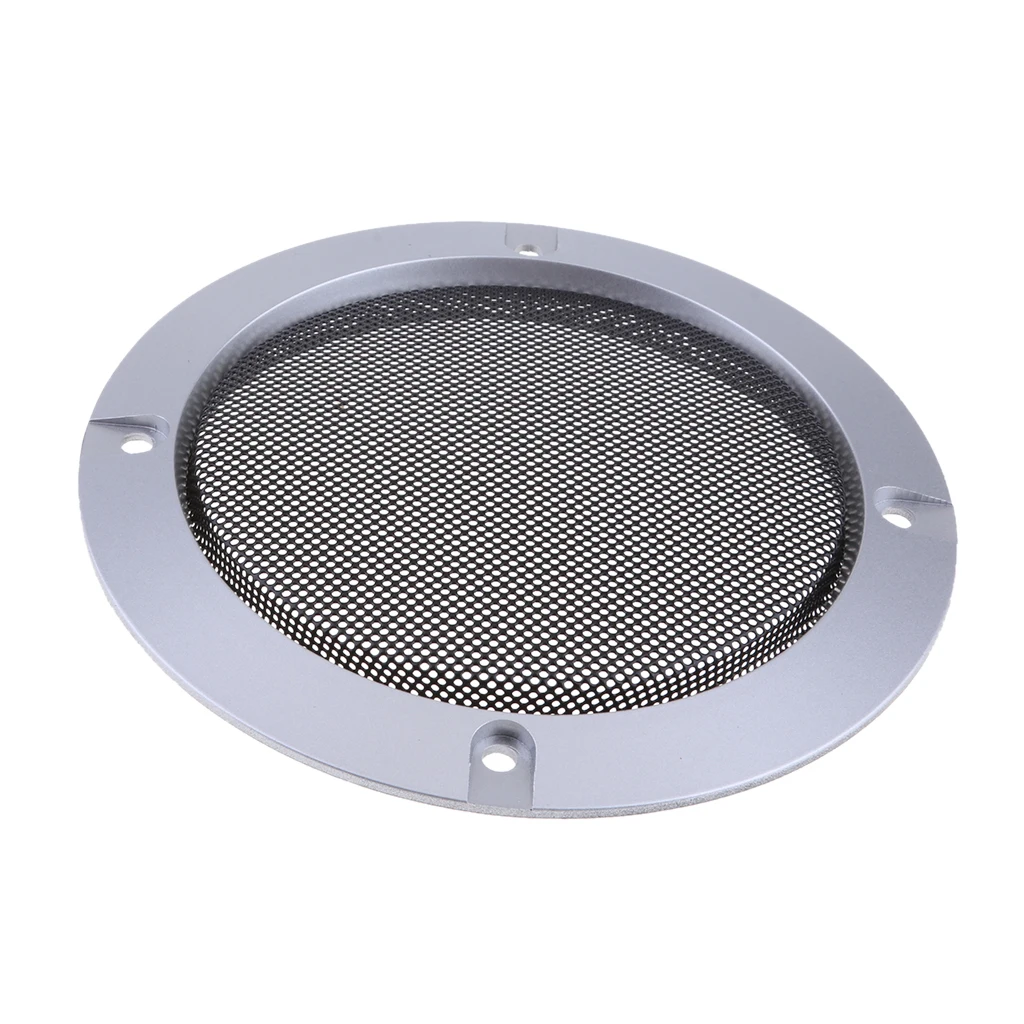 4 Inch Speaker Grills Cover Case with 4 pcs Screws for Speaker Mounting Home Audio DIY -124mm Outer Diameter Silver