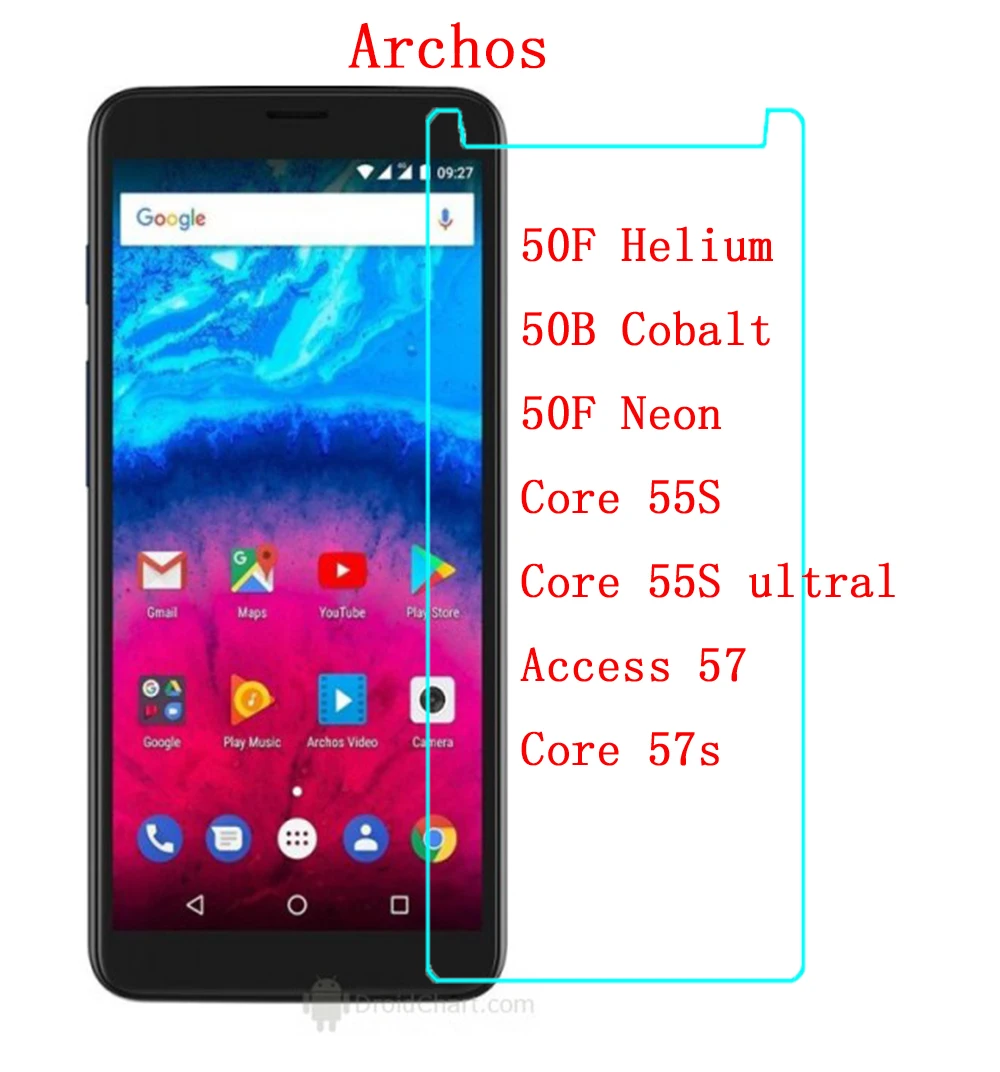 

Screen Protector for Archos 50f Neon Core 55S 57s Film Tempered Glass for Archos 50F Helium 50B Cobalt Core 55S ultral Access 57