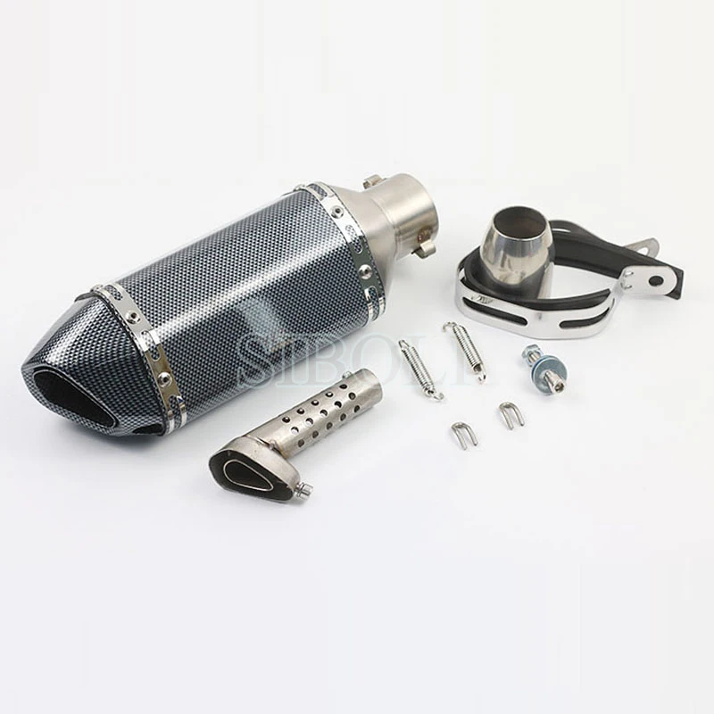 60 51мм Универсальный Титан серый трубы мотоцикл глушитель короткие глушитель для Kawasaki GY6 выхлоп газов дБ убийца Глушители ak158 - Цвет: C