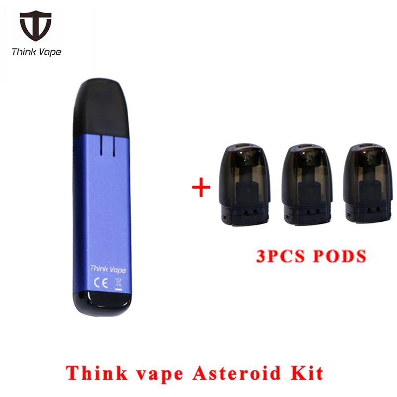 Электронная сигарета Think vape Asteroid Kit встроенный аккумулятор 420 мАч vape Pod система Vape комплект с картриджем 1,5 мл vs Justfog minifit - Цвет: blue  with 3pods