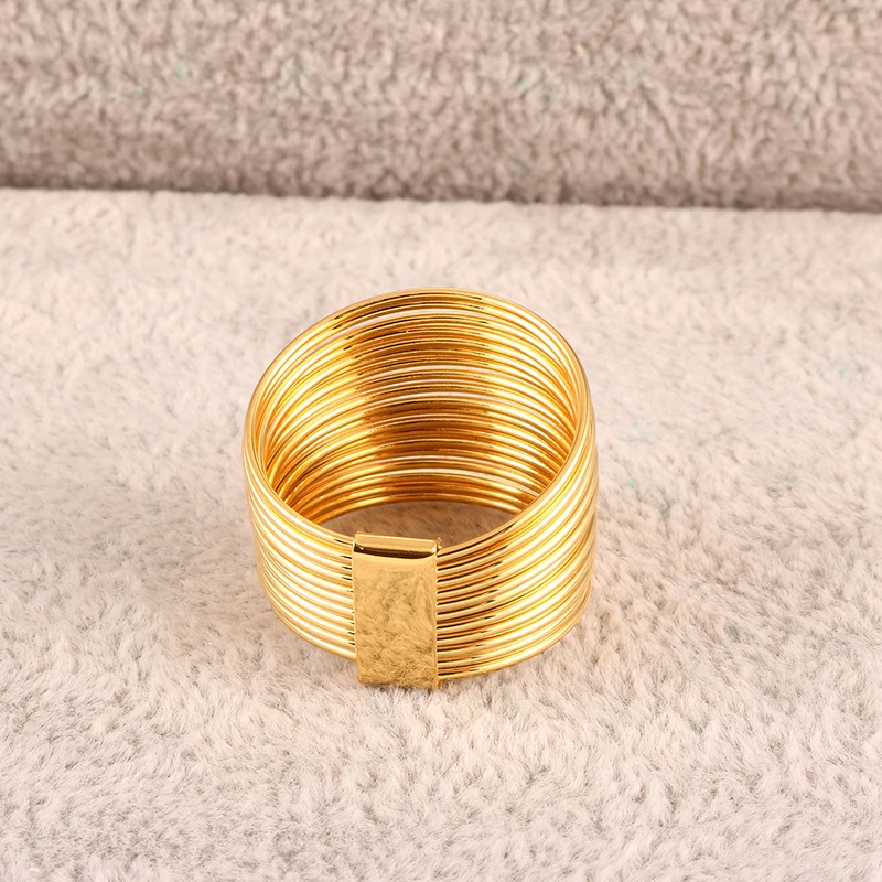 Классические кольца из нержавеющей стали 316L, многослойные кольца на палец для женщин, простой дизайн, золотой цвет, мужские и женские кольца для подарка, ювелирные изделия