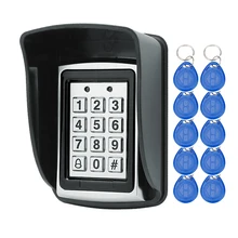 Rfid Metal Access Control Keypad With Waterproof Cover Contactless Door Controller Electric Security Lock+20pcs 125KHz Keychains