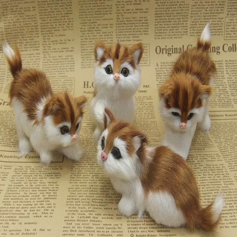 

Set of four cats, department of photography props emulators, fur animal home furnishing articles Children's cognitive model
